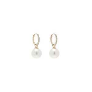 TOMEI Souly Bewitched Pearl Earrings, белое/желтое золото 585/14K