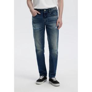 Мужские джинсы V57 Modern Straight среднего темного тона с потертостями