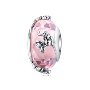 Цельный подвесной шарм из стерлингового серебра 925 цвета blush pink