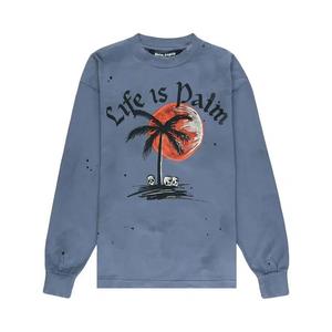 Футболки с длинным рукавом Palm Angels Sunset Palm Classic Long-Sleeve Tee 'Indigo'