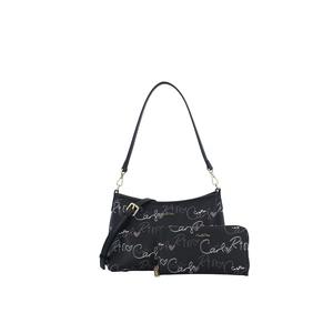 Каллиграфический монограммный набор сумок 2 Way Shoulder Bag Set - Black
