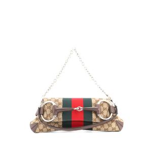 Маленькая сумка на плечо Horsebit NM Web Chain Clutch GG Canvas
