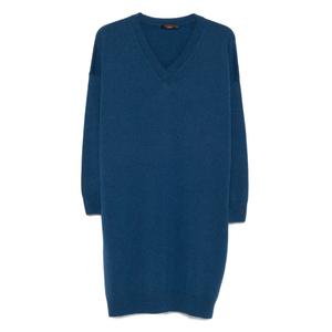 Кашемировое платье миди с V-образным вырезом