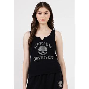 Harley-Davidson® Willie G™ топ с черепом и стразами