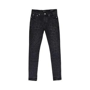 PURPLE BRAND Монограмма Леопардовый принт Узкие джинсы 'Black'