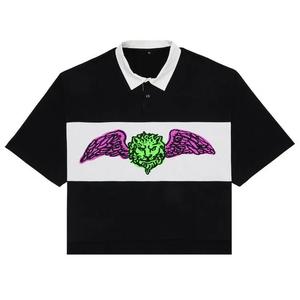 Поло GOAT Embroidered Winged Lion Rugby Черный/Белый