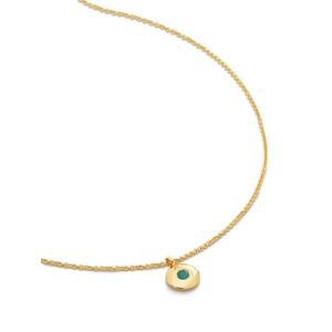 Колье Birthstone из переработанного золота с изумрудом