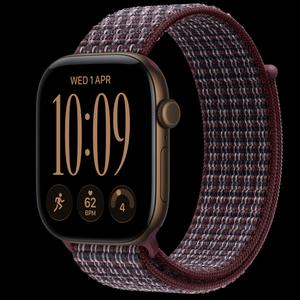 Apple Watch Series 12 46 мм, GPS + Cellular, алюминий, Dark Bronze, ремешок Burgundy Plaid Sport Loop