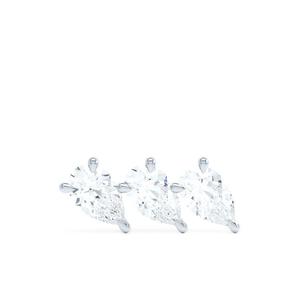 Серьга The Triple Pear из переработанного белого золота с бриллиантами