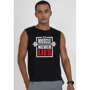 Muscle Never Lies Черный хлопковый безрукавный топ для тренировок