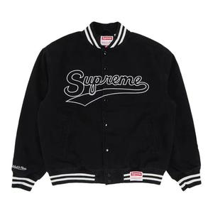 Варсити-куртки Supreme x Mitchell & Ness Doughboy Twill Varsity Jacket «Black»
