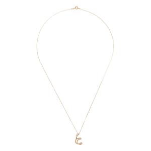 Колье с буквой T и бриллиантами из желтого золота 18K