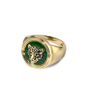 Кольцо Leopard из желтого золота с бриллиантом
