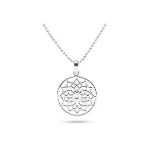 Millennia 2000 Floral Lotus Filigree Silver Pendant с 925 стерлинговым серебром