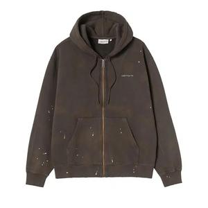 Zip Ups Carhartt WIP Куртка-художник с капюшоном 'Tobacco (Destroy Wash, Splatter)'