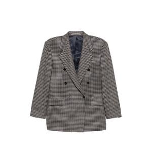 Двубортный пиджак в ломаную клетку