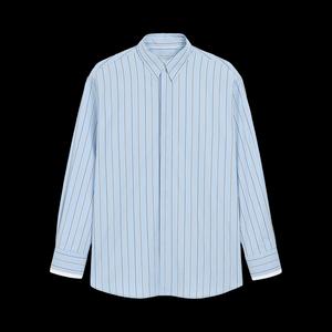 Рубашки Ami Large Fit Shirt With Double Sleeves And Removable Collar 'Bleu Roi / Blanc'
