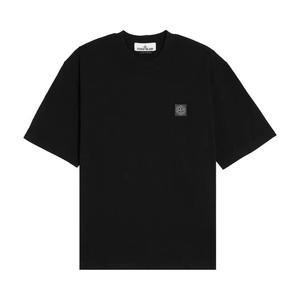 Футболки с коротким рукавом Stone Island Футболка с нашивкой-компасом из гребенной пряжи 'Black'