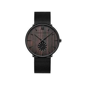Oakstone мужские кварцевые часы - черное дерево