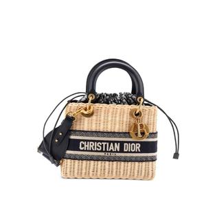 Сумка-тоут Lady Dior Bag Wicker and Oblique Canvas Medium