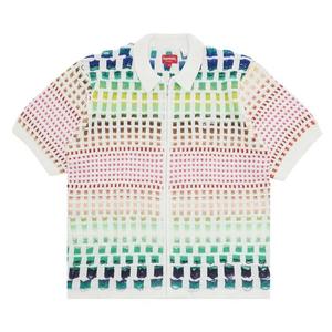 Поло Supreme Gradient Grid Zip Up Polo «Natural»