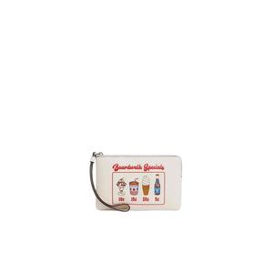 Coach Corner Zip кошелек-браслет с графикой Boardwalk в цвете Chalk CU196