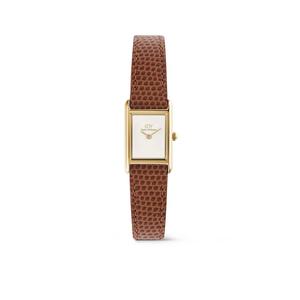 Bound Mini Light Brown Lizard White Gold - Женские часы из нержавеющей стали с кожаным ремешком DW Официальный аутентичный оригинал