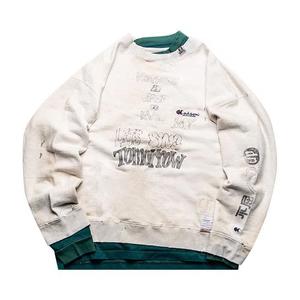 Свитера с круглым вырезом Maison Mihara Yasuhiro Sing Tomorrow Pullover 'Белый/Зеленый'