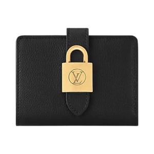 Кошельки Louis Vuitton Low Key Компактный кошелек 'Black Calfskin Leather'