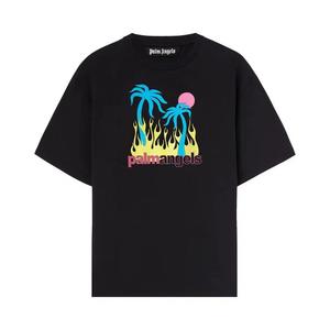 Футболки с коротким рукавом Palm Angels Burning Oasi Slim Tee 'Black/Multicolor'