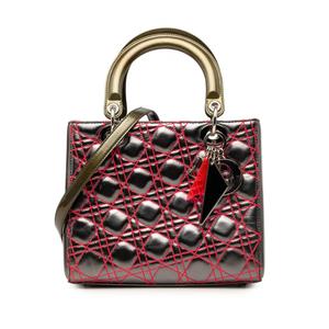 Сумка-сэтчел Anselm Reyle Medium Metallic Lambskin Cannage Lady Dior (2011 год)