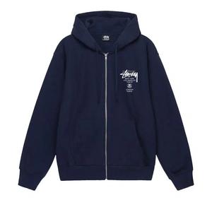 Зип-худи Stussy World Tour Zip Hoodie 'Navy'