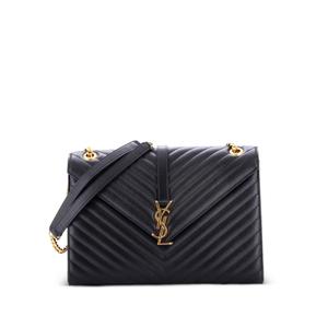 Большая сумка на плечо Classic Monogram Envelope Satchel Matelasse Chevron Leather