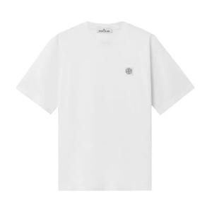 Футболки с коротким рукавом Stone Island Чесаная органическая хлопковая футболка с коротким рукавом 'Белый'
