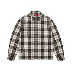 Фланелевая рубашка Supreme Metallic Flannel Zip Up Shirt 'Белый'