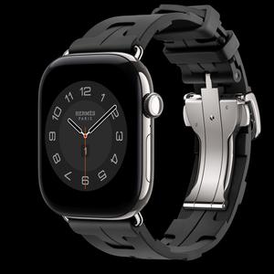Apple Watch Hermès Series 12 46 мм, GPS + Cellular, титан, Silver, ремешок Noir Kilim Single Tour