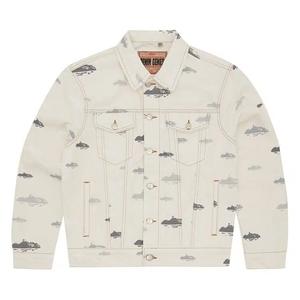 Джинсовые куртки Corteiz Alcatraz Pattern Denim Jacket 'Белый'