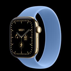 Apple Watch Series 12 42 мм, GPS + Cellular, титан, Radiant Gold, ремешок Wildflower Blue Solo Loop