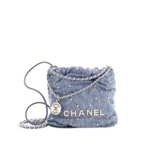 Сумка-хобо 22 Chain Quilted Studded Denim размера мини