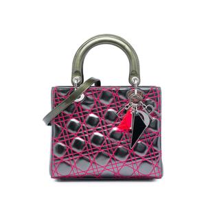 Сумка-сэтчел Anselm Reyle Medium Metallic Lambskin Cannage Lady Dior (2011 год)