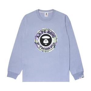 Футболки с длинным рукавом AAPE Moonface Long-Sleeve Tee 'Purple/Grey'