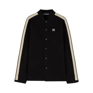 Овершерты Palm Angels Monogram Piquet Track Shirt 'Черный/Белый'
