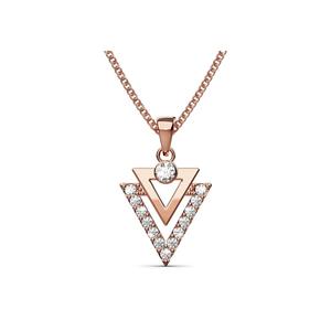 Трехстороннее ожерелье, украшенное кристаллами SWAROVSKI®, розовое золото