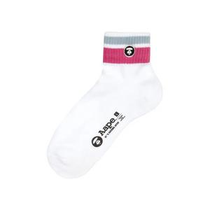 Носки и колготки AAPE Now Moonface Stripe Socks 'White/Pink'