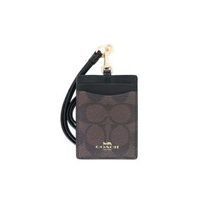 COACH SIGNATURE БРЕЛОК-ЧЕХОЛ ДЛЯ ID (F63274) – Коричневый/Черный