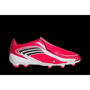 adidas F50 Messi League Laceless Firm Ground Soccer Cleats Kids 'Ярко-красный Основной черный Чистый рубин'
