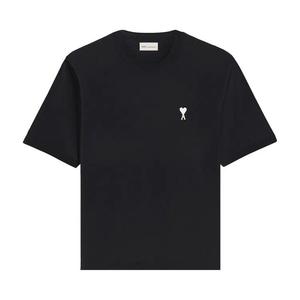 Футболки Ami Black Printed Cotton "Place Des Victoires" T-Shirt 'Black/White'