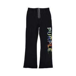 PURPLE BRAND Флисовые расклешенные спортивные штаны «Черный»