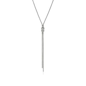 Серебряное колье Love Knot Y с бриллиантами