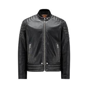 Кожаные куртки Moncler x Palm Angels Vicsek Leather Down Jacket 'Black'